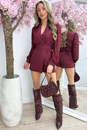 In charge lace jumper - Bordeaux