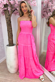 Neon cotton dress - Fuchsia