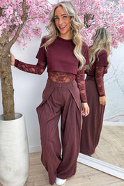 Two in one lace body - Bordeaux