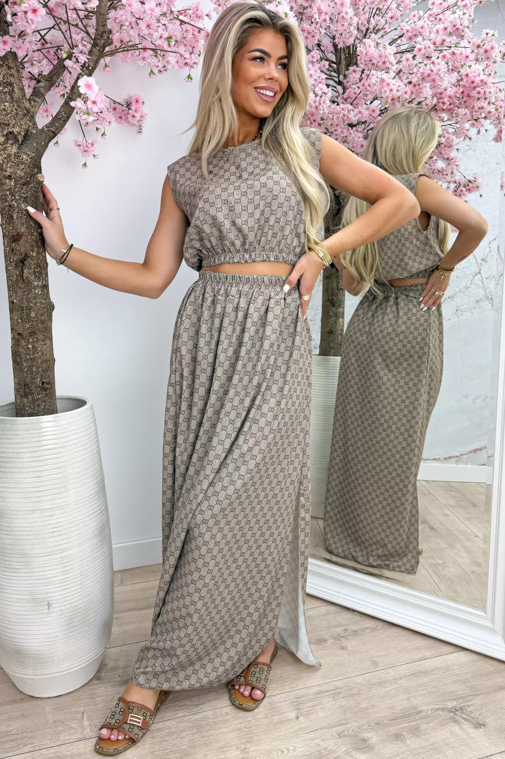 Coord de falda inspirada - Camel