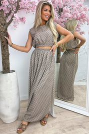 Coord de falda inspirada - Camel