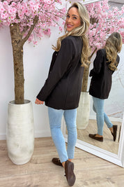 Silver heart blazer - Dk. Bruin