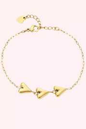 Love times three armband - Goud