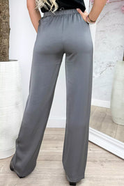 Glossy silky pants - Lt. grijs