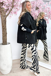 Snuggle up teddy gilet - Zwart