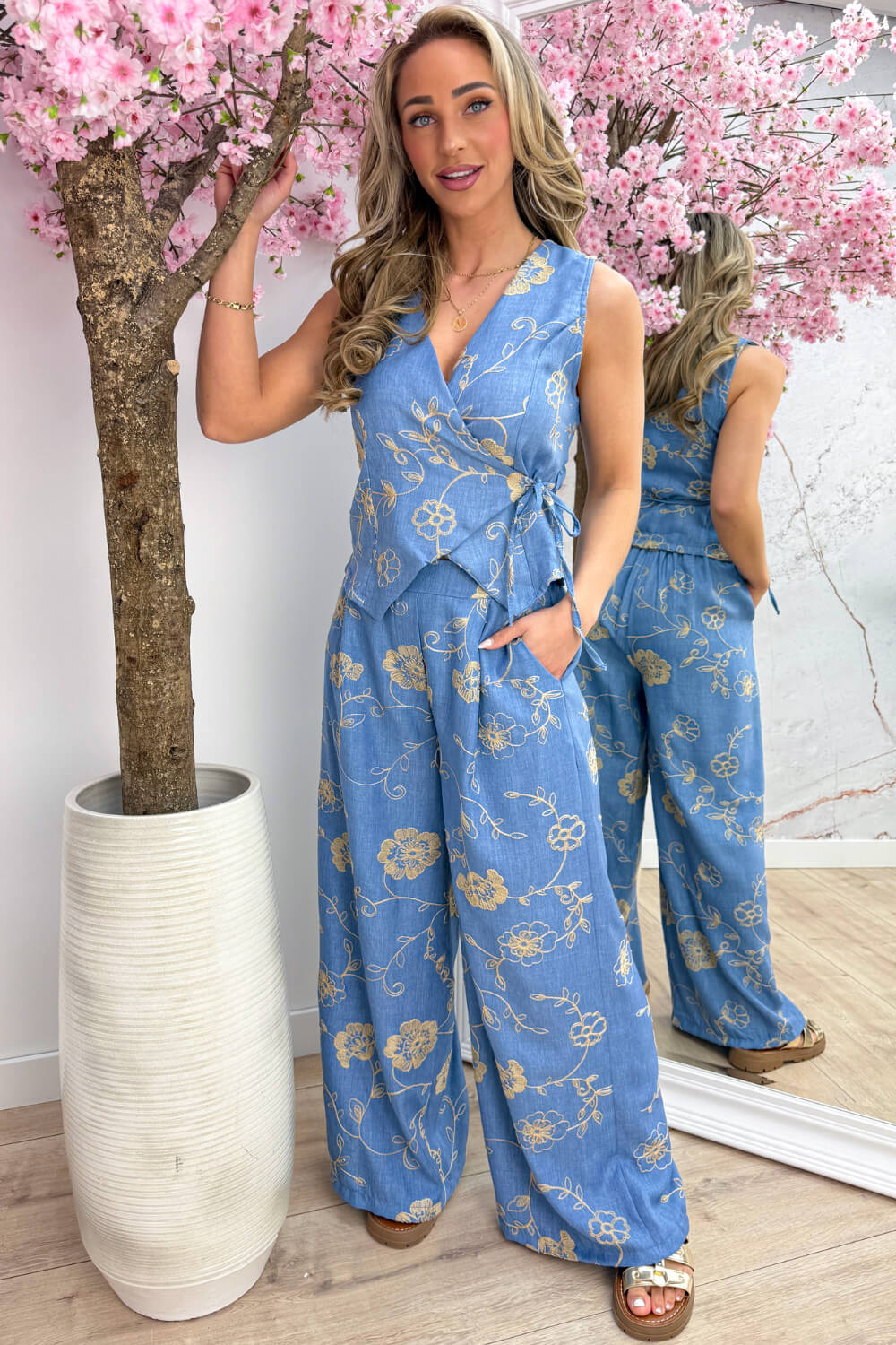 Blooming summer co-ord - Jeans blue