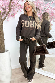 Soho inspired trui - Bruin