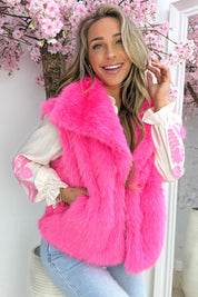 Fluffy vibes gilet - Fuchsia