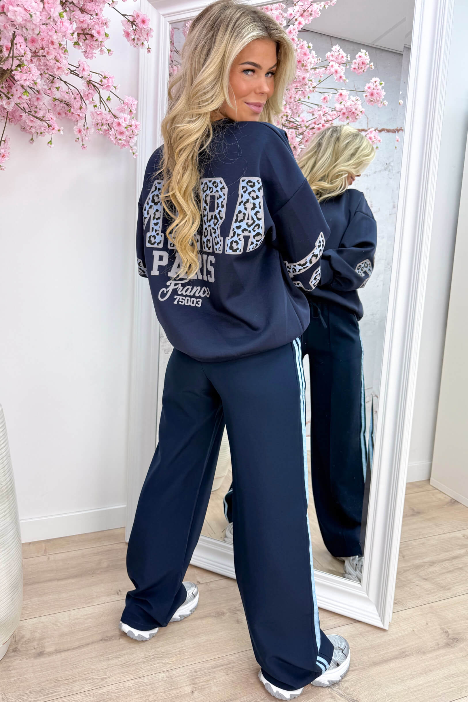 Le marais leopard sweater - Navy
