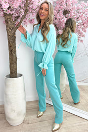 Basic bow topje - Mint