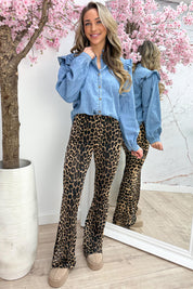 Denim ruffle blouse - Jeans blue