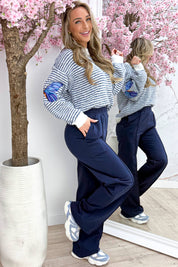 Butterfly stripe trui - Navy