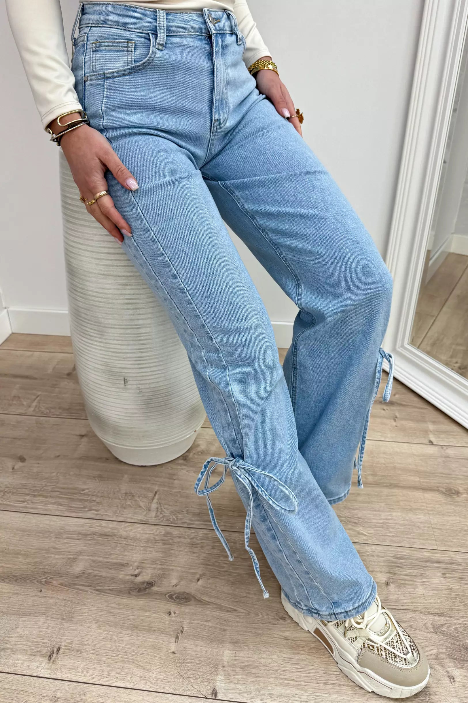 Wide leg bow jeans RD3056 - Jeans blue