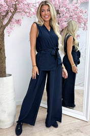 Tie it around co-ord - Navy