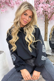 Le marais leopard sweater - Zwart