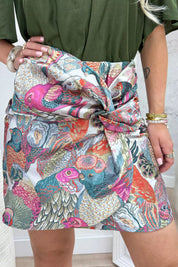 Parrot paradise knot skirt - Fuchsia