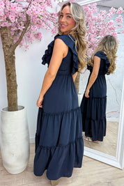 Malibu ruffle dress - Navy