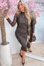 Flowers with a little sparkle maxi dress - Bruin