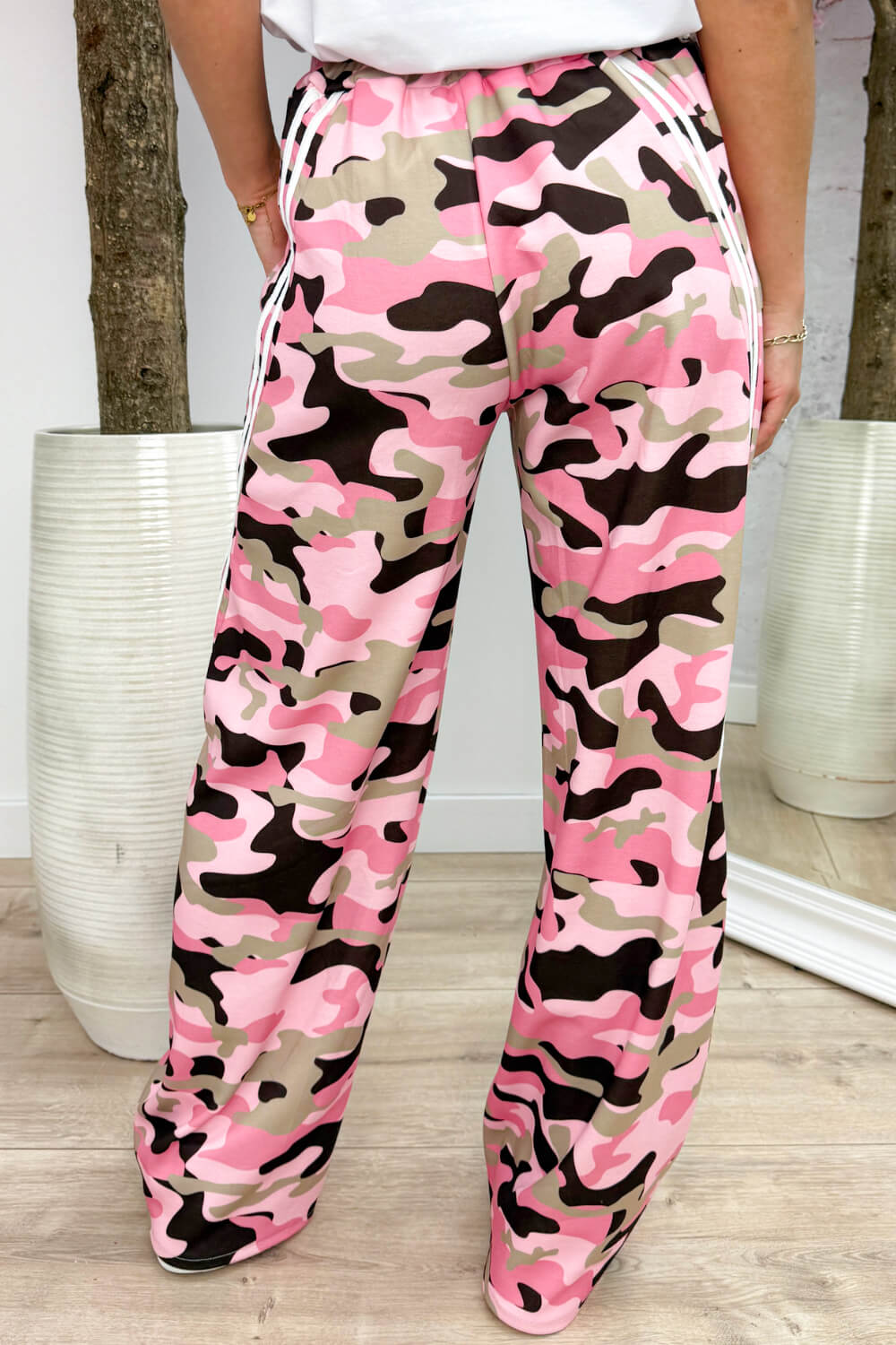 Camo striped comfy pants - Lollypop roze