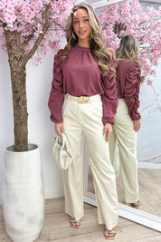 Basic draped topje - Terracotta