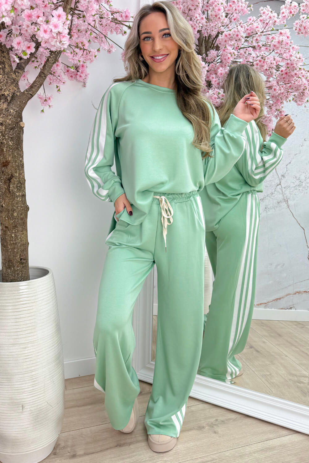 Striped comfy co-ord - Mint