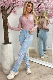 Lace body - Oud roze