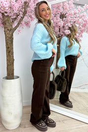 Balloon sleeve trui - Sky blue