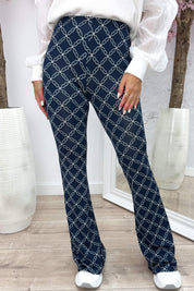 Cable travel flair pants - Navy