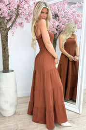 Robe en coton sans bretelles - Roest