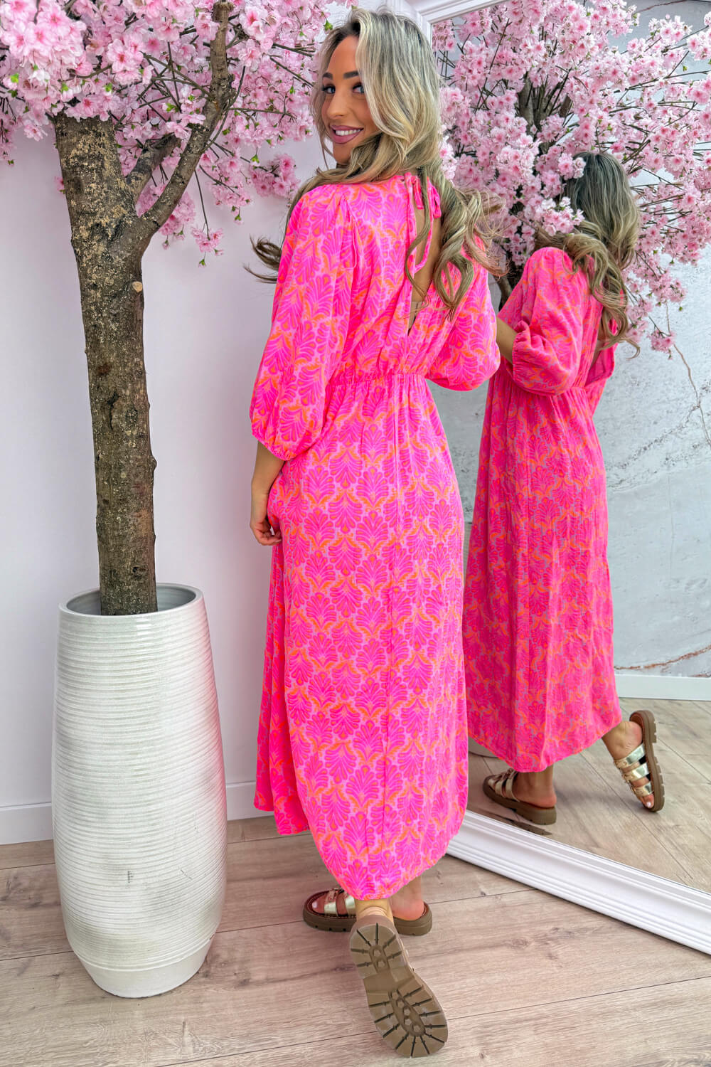 Seashell cotton dress - Roze