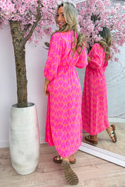 Seashell cotton dress - Roze