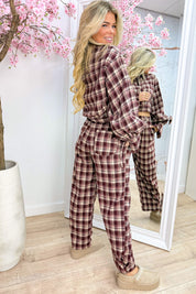 Check it twice bow blouse - Bordeaux