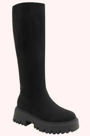 Suede look boots - Zwart