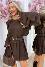 Joy ruffly dress - Bruin