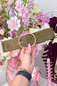 Ceinture stretch pailletée aspect suède - Army