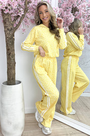 Leopard stripe comfy co-ord - Geel
