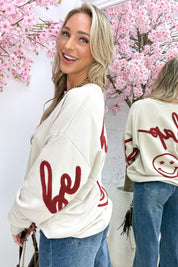 Be happy oversized sweater - Beige
