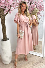 Rio Ruffle Maxi Kleid - alt Pink