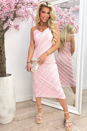 Lacy ruffle dress - Roze