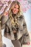 Manteau si moelleux à rayures - Taupe