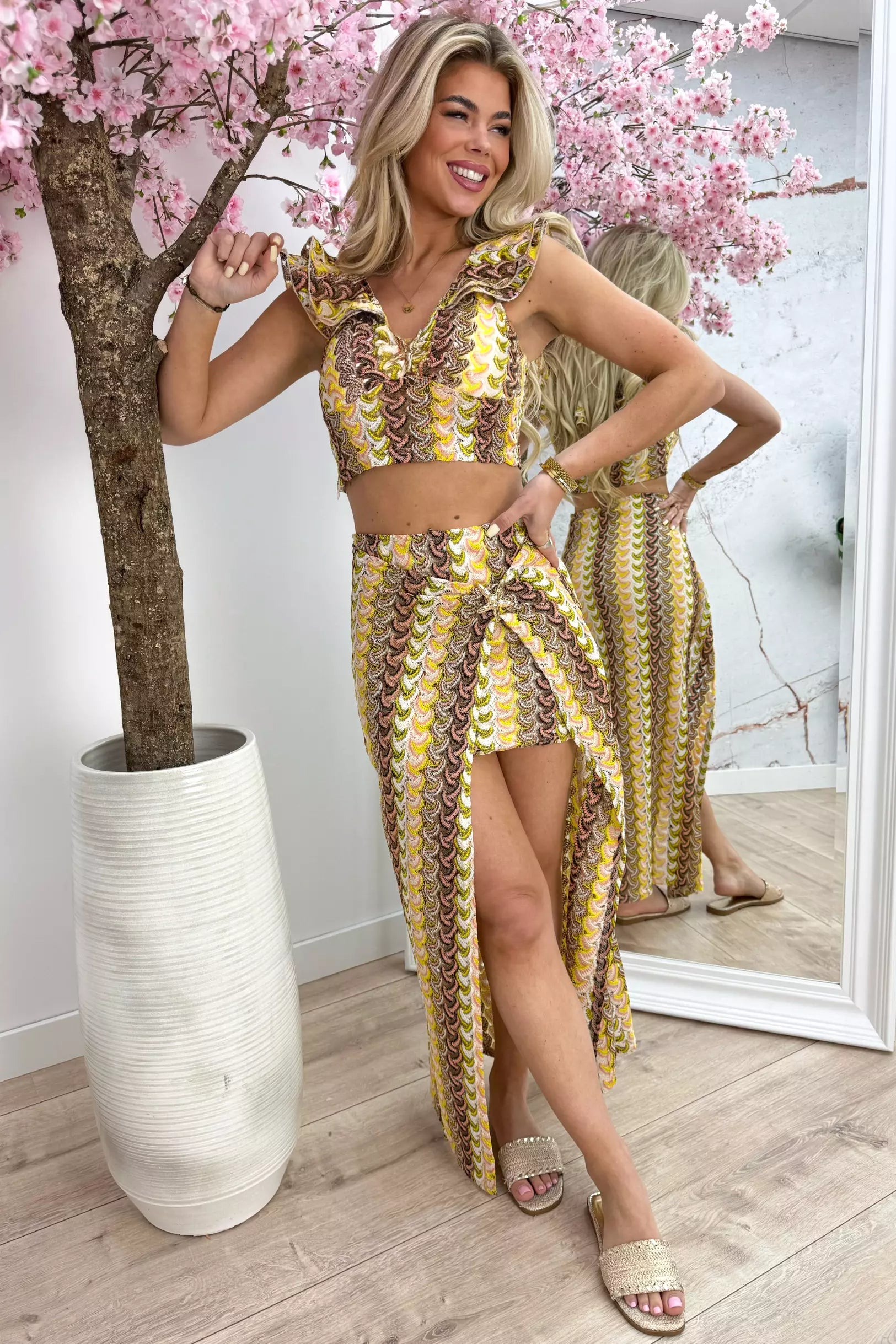 Zigzag ocean star co-ord - Geel