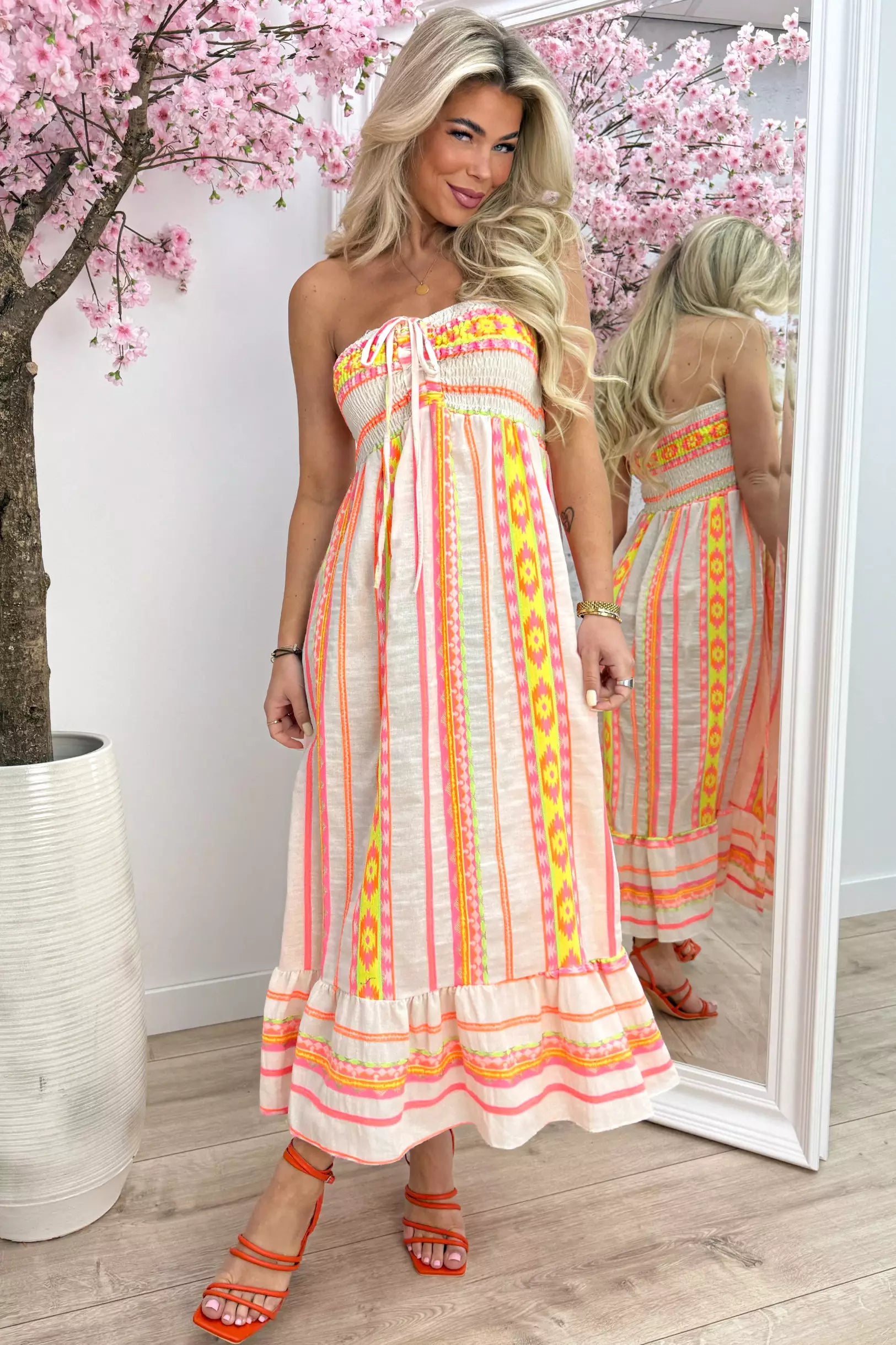 Trägerloses Pauly -Kleid - Lt. Beige