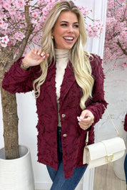 Chic franje blazer - Bordeaux