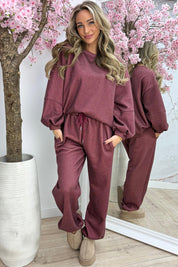 Keep me warm comfy co-ord - Bordeaux