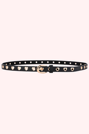 Golden hearts riem - Zwart