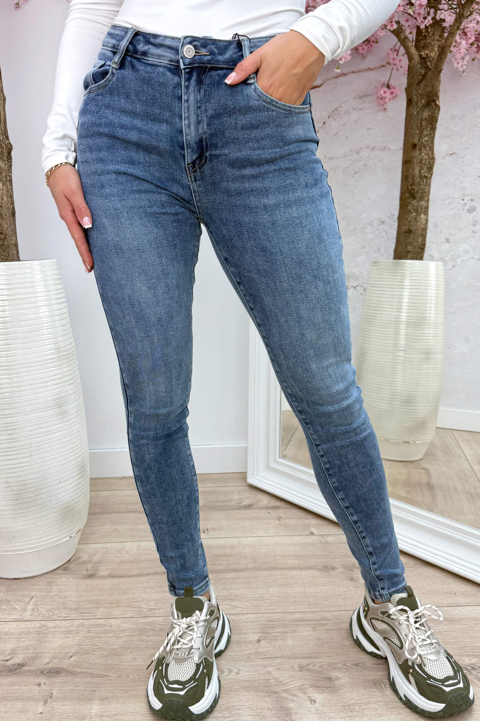 Push up skinny jeans T5355-2 - Jeans blue