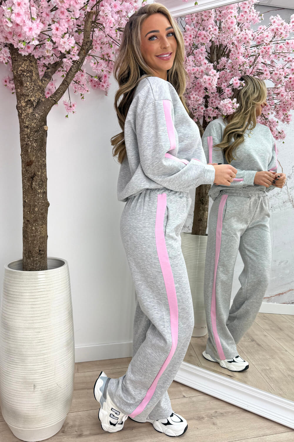 Stripe comfy co-ord - Lt. grijs