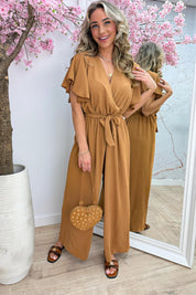 Rio ruffle jumpsuit - Camel