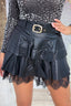 Little secret leather look skort - Zwart