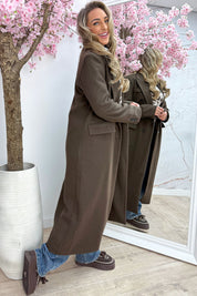Soft and simple vilt trenchcoat - Bruin
